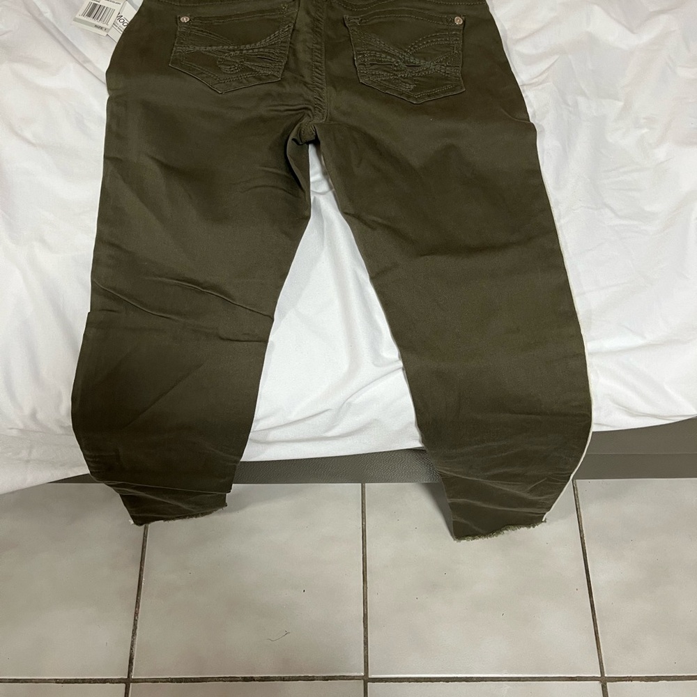 Olive Green Distressed Jeans